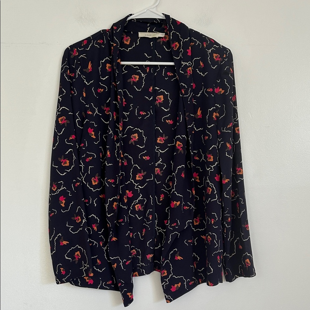Lush Navy Floral Blazer Jacket